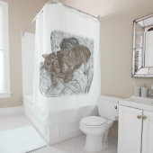 Doberman Dog und Puppy Duschvorhang (Beispiel)