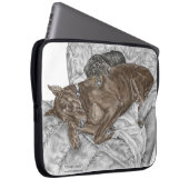 Doberman Dog und Puppy Laptopschutzhülle (Vorne Rechts)