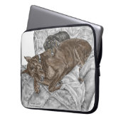 Doberman Dog und Puppy Laptopschutzhülle (Vorderseite Links)