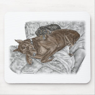 Doberman Dog und Puppy Mousepad