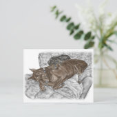 Doberman Dog und Puppy Postkarte (Stehend Vorderseite)