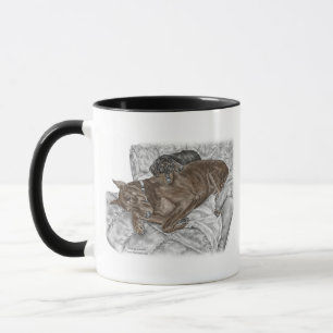 Doberman Dog und Puppy Tasse