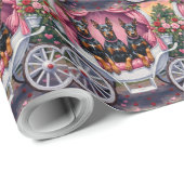 Doberman Dog Valentine's Day Geschenkpapier (Rolleneckpunkt)