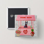 Doberman Dog Valentine's Day Kissing Booth Button (Vorne & Hinten)