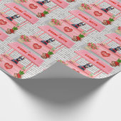 Doberman Dog Valentine's Day Kissing Booth Geschenkpapier (Ecke)