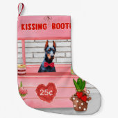 Doberman Dog Valentine's Day Kissing Booth Kleiner Weihnachtsstrumpf (Vorderseite)