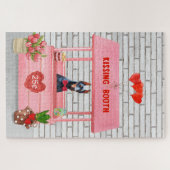 Doberman Dog Valentine's Day Kissing Booth Puzzle (Horizontal)