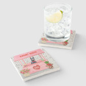 Doberman Dog Valentine's Day Kissing Booth Steinuntersetzer (Seitenansicht)