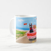 Doberman Dog Valentine's Day Lkw Herz Kaffeetasse (Vorderseite Links)