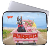 Doberman Dog Valentine's Day Lkw Herz Laptopschutzhülle (Vorderseite)
