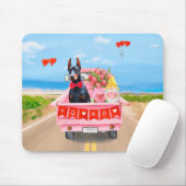 Doberman Dog Valentine's Day Lkw Herz Mousepad (Mit Mouse)