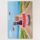 Doberman Dog Valentine's Day Lkw Herz Puzzle (Vertikal)