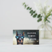 Doberman Dog Walking und Pet Care Visitenkarte (Stehend Vorderseite)