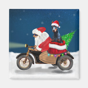 Doberman Dog Weihnachtsmann Magnet