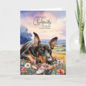 Doberman Dog with Wildflowers Pet Sympathy Karte (Vorderseite)
