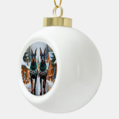 Doberman Dogs Christmas Snow Holiday Keramik Kugel-Ornament (Rechts)
