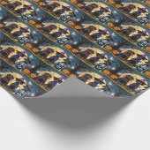 Doberman Dogs Pumpkin Halloween Funny Geschenkpapier (Ecke)