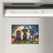 Doberman Dogs Pumpkin Halloween Funny Magnet (In Situ (Geschirrspüler))