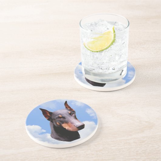 Doberman Face Dog Animal Untersetzer (Seite)