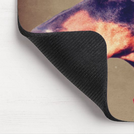 Doberman Face Dog Mousepad (Ecke)
