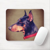 Doberman Face Dog Mousepad (Mit Mouse)