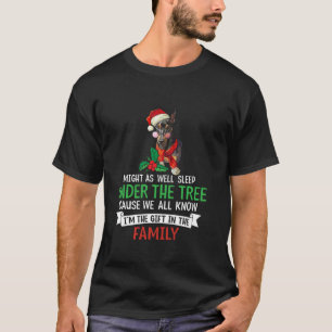 Doberman Favorite Family Puppy Funny Christmas Hum T-Shirt