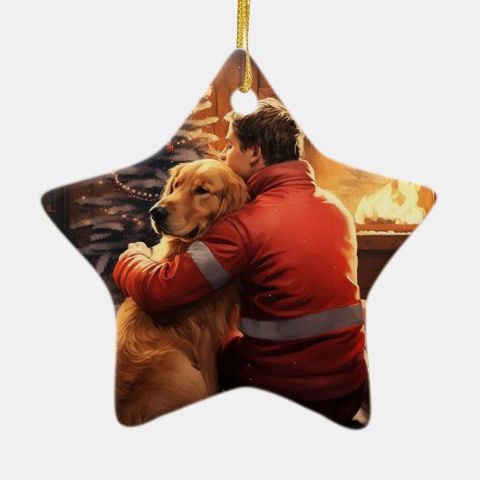 Doberman Firefighter Weihnachtsschmuck Hunde Liebh (Hinten)