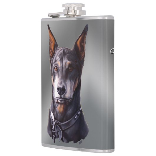 Doberman Flask Personalize Doberman Pinscher Flask Flachmann (Links)