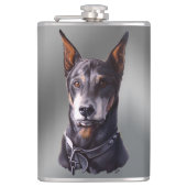 Doberman Flask Personalize Doberman Pinscher Flask Flachmann (Vorderseite)