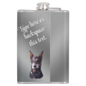 Doberman Flask Personalize Doberman Pinscher Flask Flachmann (Rückseite)