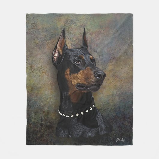 Doberman Fleecedecke (Vorderseite)