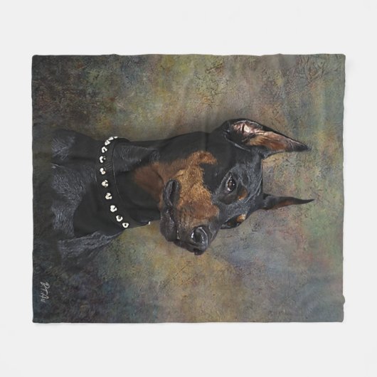 Doberman Fleecedecke (Vorderseite (Horizontal))