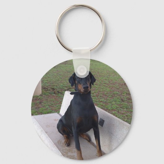Doberman Flipper Schlüsselanhänger (Vorderseite)