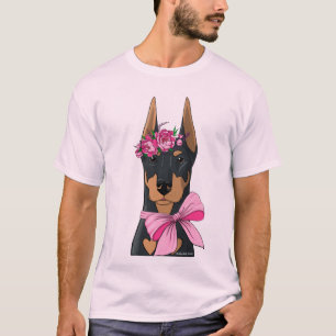Doberman Flower Girl T-Shirt