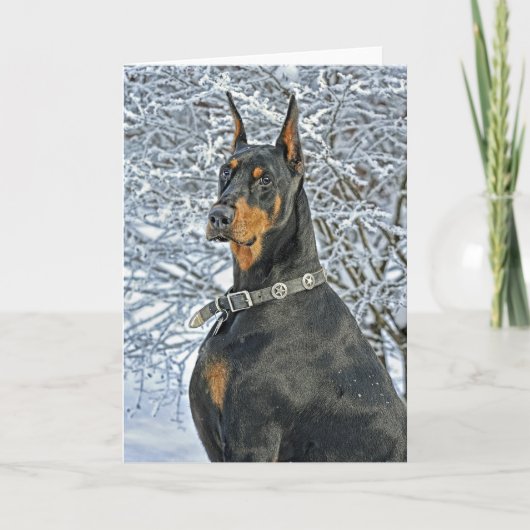 Doberman Fosty Day Karte (Vorderseite)
