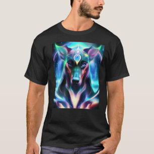 Doberman Galaxy Lichter Nahaufnahme Liebe meinen D T-Shirt