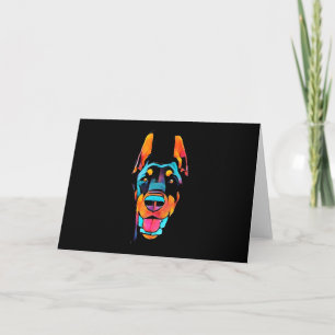 Doberman Geschenk   Doberman Bunt Karte