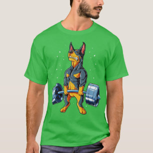 Doberman Gewichtheben für Männer Frauen Jungen Mä T-Shirt