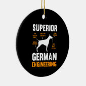 Doberman Gift | Deutsch-Französisch Keramik Ornament (Rechts)