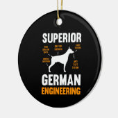 Doberman Gift | Deutsch-Französisch Keramik Ornament (Links)