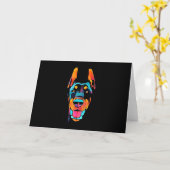 Doberman Gift | Doberman Colorful Karte (Gelbe Blume)