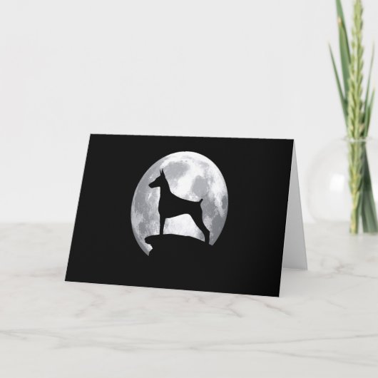 Doberman Gift | Doberman Moon Karte (Vorderseite)