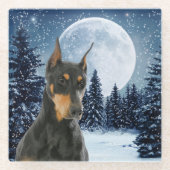Doberman Glass Untersetzer (Vorderseite)