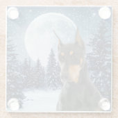 Doberman Glass Untersetzer (Rückseite)