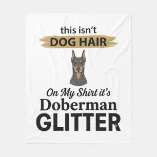 Doberman Glitter Lustiger Hunde Liebhaber Vintage Fleecedecke