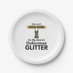 Doberman Glitter Lustiger Hunde Liebhaber Vintage Pappteller