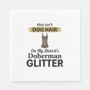 Doberman Glitter Lustiger Hunde Liebhaber Vintage Serviette