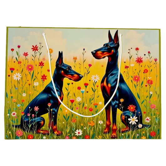 Doberman  große geschenktüte (Rückseite)