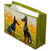 Doberman  große geschenktüte (Vorderseite Schrägansicht)