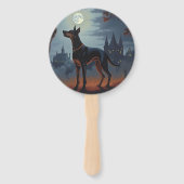 Doberman Halloween Beängstigend Fächer (Rückseite)